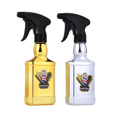 China PP+plating+retro plastic bottle, spray electroplating bottle, kettle, haircut, household large-capacity hairdressing supplies for sale