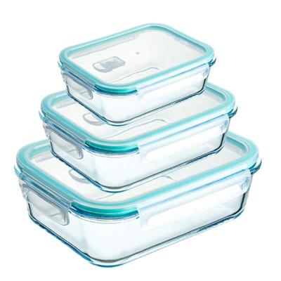 China Microwavable Glass Meal Prep Containers, Glass Food Storage Containers With Lids, Airtight Glass Lunch Boxes for sale