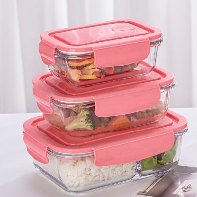 China Microwavable Glass Food Storage Containers With Lids (Built In Vent) for sale