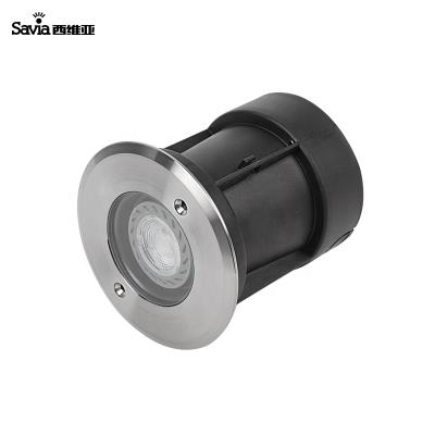 China Garden Savia Stainless Steel IP67 GU10 Underground Light Round Recessed Inground Garden Wall Washer Light Outdoor Lamp for sale