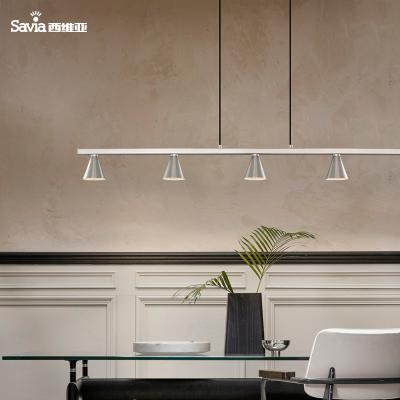 China Residential Savia Ribbon Led Pendant Light Contemporary Modern Ceiling Lamp GU10 Chrome Chandelier For Kitchen for sale