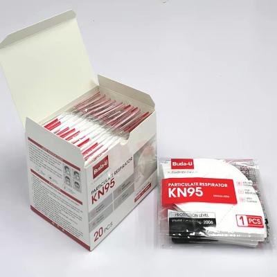 중국 귀걸이 KN95 인공 호흡 장치 면 마스크 높은 여과 작용 비율 95% 20Pcs 개별 패키지 판매용