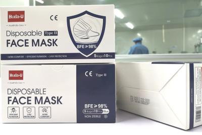 Cina Tipo polverizzato eliminabile medico blu II 10Pcs/Box della maschera del respiratore di 3 strati in vendita