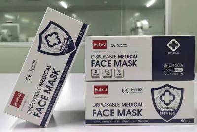 Chine Type IIR masque protecteur chirurgical de 3 plis avec 98% BFE minimum à vendre