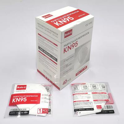 China Enig Pak van het het Maskerkn95 het Corpusculaire Ademhalingsapparaat van het 5 Laaggezicht Masker FDA ERE 40Pcs/Box Te koop