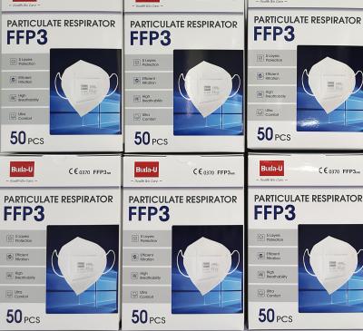 China Mascarilla protectora disponible FFP3, ganchos elásticos, respirador de partículas FFP3 sin la válvula en venta