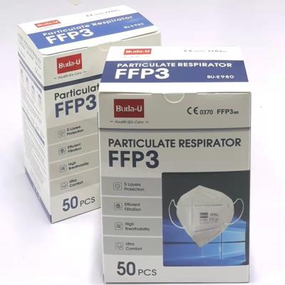 Chine Masque de respirateur de FFP3 NR avec la certification de la CE 0370, masques de poussière de 5 couches FFP3, efficacité de filtration de 99% à vendre