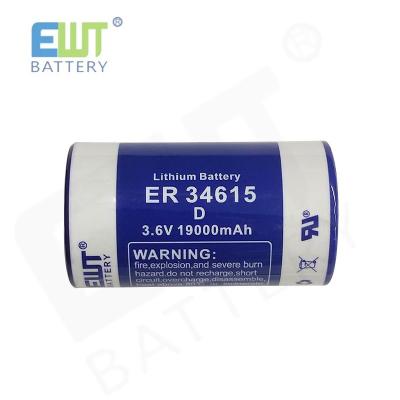 China 3.6V D Grootte ER34615 Lithium Thionyl Chloride batterij Fabrikanten cilindrische LISOCL2 batterij Te koop