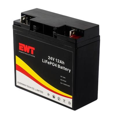 China Langlebigkeit Batterie 24V 12AH VRLA Lifepo4 Tiefenzyklus Lithium Eisen Phosphat zu verkaufen