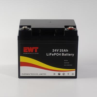 China IFR26650 24V 25Ah 630Wh Lifepo4 Pacote de baterias para armazenamento solar de motocicletas elétricas à venda