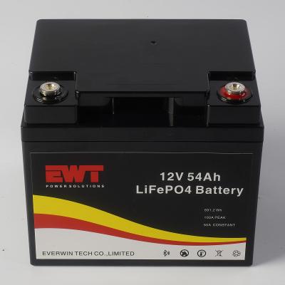 China Tiefzyklus Lange Lebensdauer 12V 54AH LFP LiFePo4-Batterie für das Sonnensystem zu verkaufen