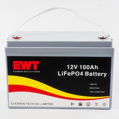 China OEM LiFePO4 Energy Storage Battery 12.8V 100ah with Tab/Wires/Connector for sale