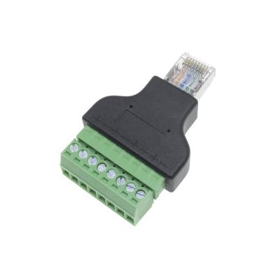 China audio & RJ45 Ethernet Male 8pin Screw Lock Connector Video Terminal Adapter For Lan Network CCTV DVR for sale