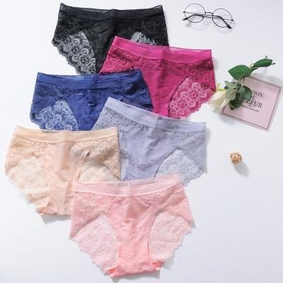 China Cute Antibacterial Women's Ice Silk Seamless Panties Little Daisy Ladies Cotton Mid Waist Sexy Comfortable Breathable Panties for sale