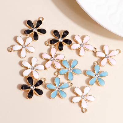 China Durable 10pcs/bag Enamel Pendants Flowers Charms Flower Pendants For Jewelry Making for sale