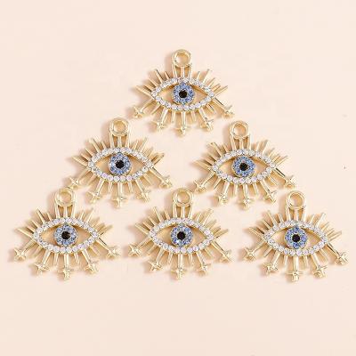 China 4pcs/bag 20*22mm Excellent Crystal Evil Eye Pendants Turkish Necklace Earring FASHION DIY Bracelet Handmade Jewelry Making Accessories for sale