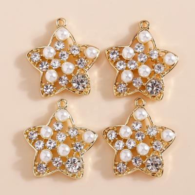 China 4pcs/bag 22*19mm Crystal Starfish Dangle Five-pointed Luxury Durable Bead DIY Custom Jewelry Accessories for sale