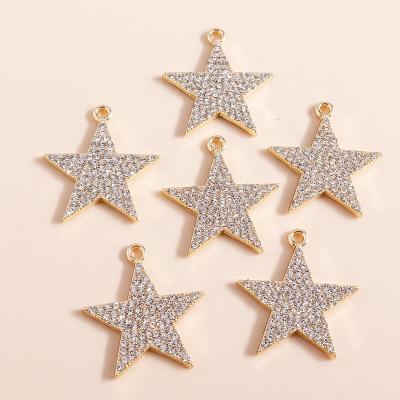 China FASHIONABLE 4pcs/bag 24*22mm Crystal Star Pendants Necklace Bracelets Charm Drop Earrings Handmade DIY Jewelry Making for sale