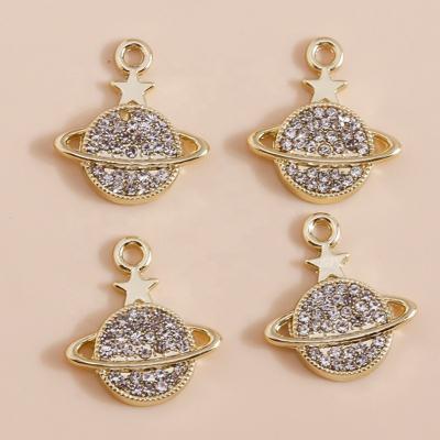 China Custom 4pcs/bag 16*14mm Girls Crystal Star Earth Planet Charm Pendant Earrings Exquisite Jewelry FASHIONABLE Bracelets DIY for sale