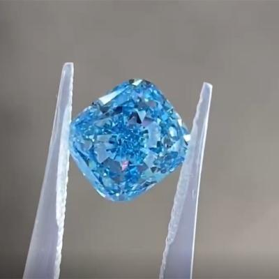 China Sparkling Jewelry Customize CVD VS1 IGI 1ct Fancy Vivid Greenish Diamond Lab Wholesale Blue Diamonds Rediant Blue Lab Grown for sale