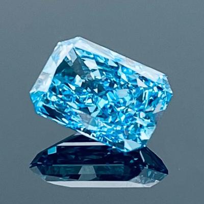 China Sparkling Jewelry Customize CVD VS1 IGI Blue Fancy Rediant Diamonds 0.94ct Intense Greenish Blue Lab Diamond for sale