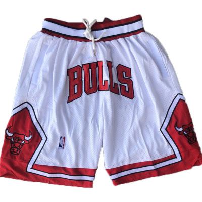 China Factory Direct 2022 Men Breathable Chicago Shorts Retro Full 1995 Quilted Retro Red Bulll Quilted Basketball Shorts for sale