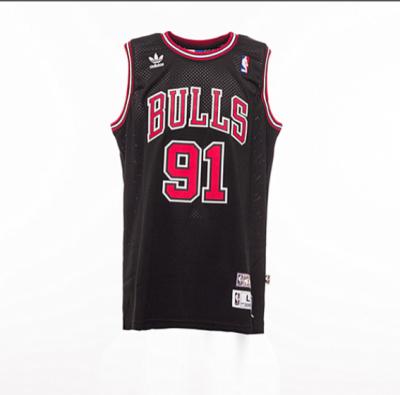 China High Quality Black Antibacterial Rodman Basketball Embroidery Jersey Team Bulls Pippen Stitched Basketball Jersey Dropship USA for sale