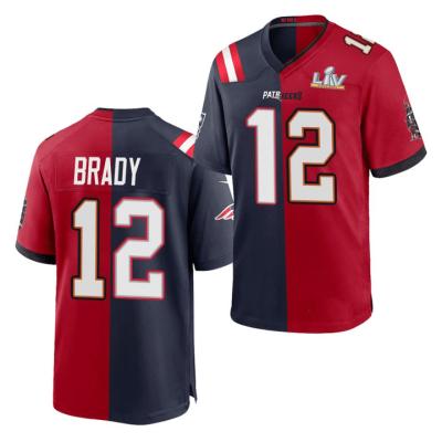 China Wholesale High Quality Antibacterial Stitched Tank Tops Tampa Bay 12 Tom Brady Special Split American Football Jersey for sale