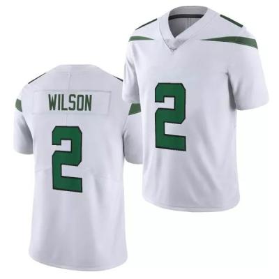 China New 2022 Hot Sale New York #2 Wilson Top Embroidery Custom High Quality American Football Jersey Quilted High Quality Antibacterial for sale