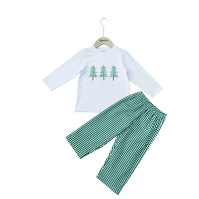 China Fashion\Comfortable\Durable Baby Boy Clothing Boutique Christmas Clothing Sets For Boys Embroidery Cotton Baby Teams Kids Boy Dressing Sets for sale