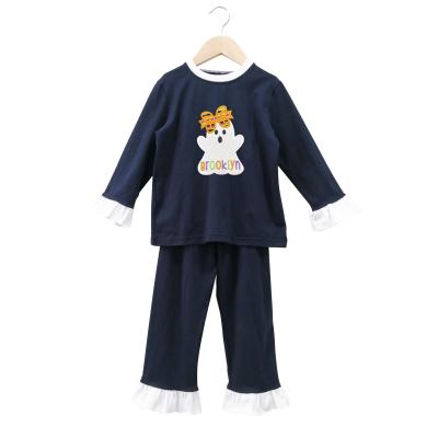 China Halloween Toddler Kids Cute Ghost Breathable Pajamas Embroidered Baby Pajamas Sets for sale