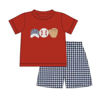 China Boyis Boutique Baseball Applique Baby Boy Casual Wholesale Customized Designers Clothes for sale