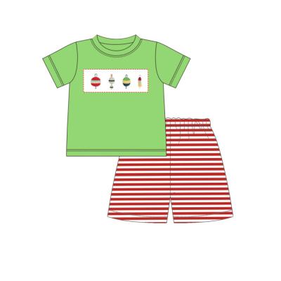 China Boyis Casual New Arrival Short Sleeve Applique Kids Boys Spring Drop Boutique Clothing Set for sale