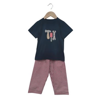 China Fashion\Comfortable\Durable Baby Boy Clothes New Design Autumn Applique Key High Quality Baby Boy Clothing Sets for sale