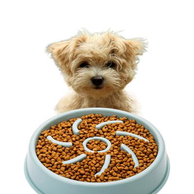 China Wholesale Sustainable PP Plastic Material Pet Supplies Anti Clogging Dog Bowl Slow Food Bowl Learning Bowl for sale