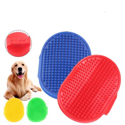 China Viable Wholesale Silicone Pet Bathing Products Cat Grooming Brush Large Dog Brush Pet Bathing Brush Oval for sale