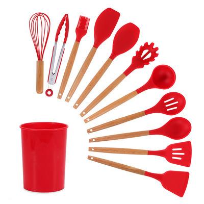 China Viable Wholesale Kitchenware Silicone Material Kitchenware Cookware Set Set Cooking Tools Storage Box Tools for sale