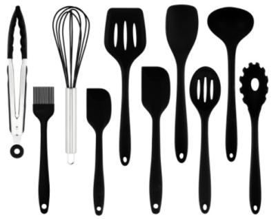 China Viable Wholesale High Quality Kitchenware 10 Pcs High Temperature Silicone Stick Pot Non Cooking Shovel And Spoon Set for sale