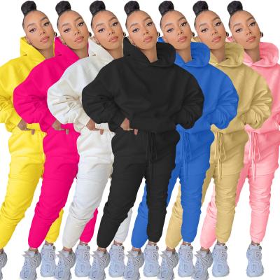 China 2021 New Breathable Fall Women's Logo Women's Custom Hoodie Tracksuit Jogging Two-Piece Set Sports Tracksuit And Hoodies Match Set Woman for sale