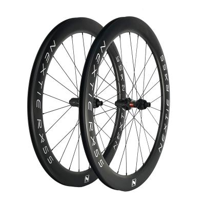 China Road Bicycles U Shape Anvil Rim Road Bicycle Carbon Wheelset 55mm Road Bike Carbon Wheelset 700c Disc for sale