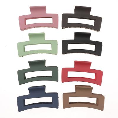 China Hot Selling Environmentally Friendly Amazon Hair Accessories Frosted Rectangular Chuck Simple Back Head Ponytail Hair Grab for Women for sale