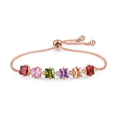 China The simple geometric bracelet fashion adjustable bracelet environmentally friendly zircon charm wholesale for sale