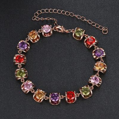 China The Environmentally Friendly Zircon Charm Fashionable Colorful Bracelet Temperament Adjustable Bracelet Wholesale for sale