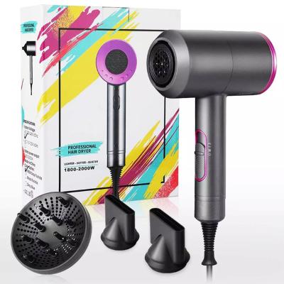 China Professional Ionic Hair Dryer 1800W 2 Speed ​​Setting Quick Dryer With Concentrator And Fan Drying Hair Diffuser for sale