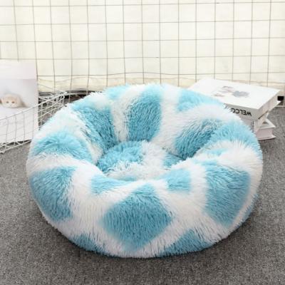 China Removable Ultra Soft Washable Plush Round Washable Cushion Cat Bed Pet Beds Washable Faux Fur Luxury Dog Bed for sale