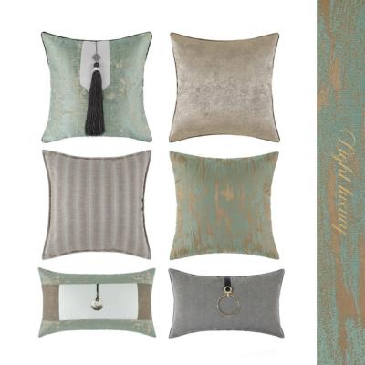 China Modern Light Luxury Green Model Room Pillow Case Cooling Pillow Case Sofa Cushion Furniture Pillow Cafe Decoration Soft for sale