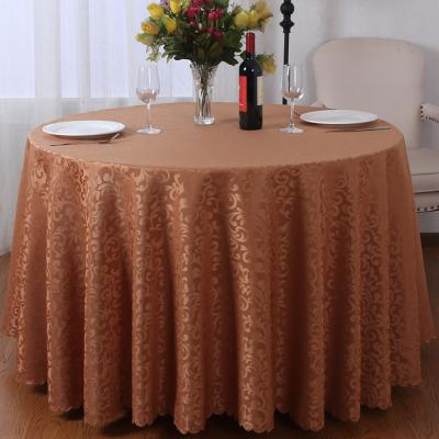 China Luxury round white tablecloth waterproof to wedding round polyester for sale