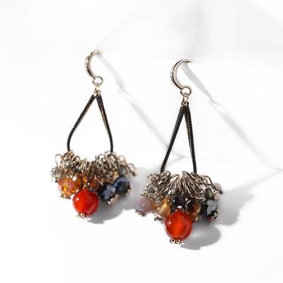 China Non Allergic Women Fashion Colorful Rhinestone Luxury Crystal Statement Dangle Earrings for sale