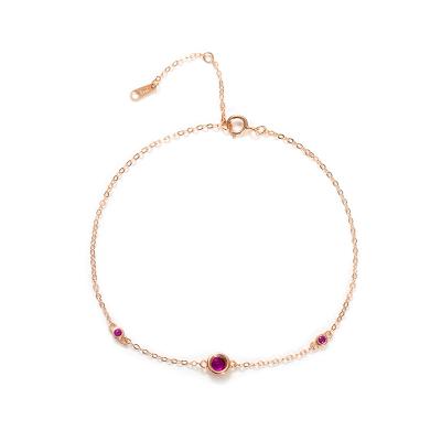 China 2021 non allergic new fashion luxury rose gold plated 925 sterling silver diamond anklets for sale