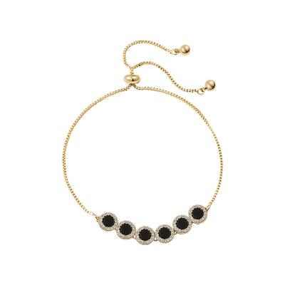 China Non Allergic Wholesale Women Bracelets Fashion Luxury 14K Gold Plated Zircon Charm Ladies Chain Bracelet for sale